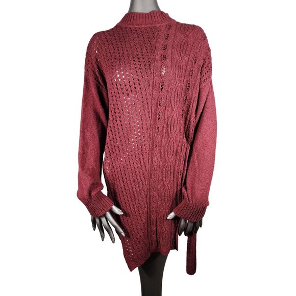 Free People NWT Candice Berry Long Slit Sheer Sweater Medium - Picture 1 of 8